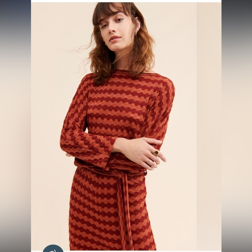 Rita Row Lirio striped rust color jumpsuit 20205 - Picture 3 of 15